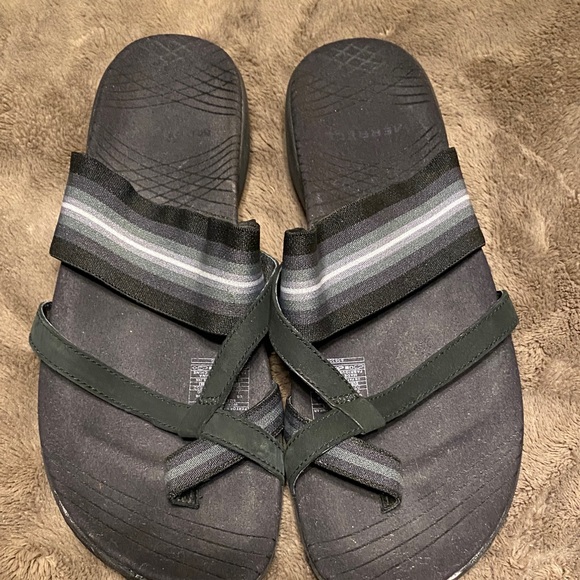 Merrell Black and Gray Slide Sandals - Picture 1 of 4
